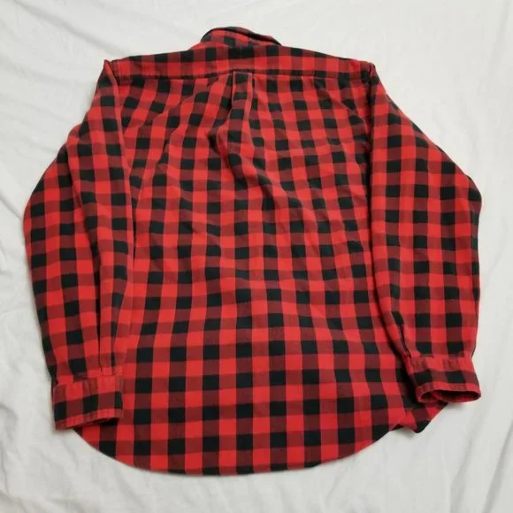 Vintage Polo Ralph Lauren Buffalo Plaid Flannel Button Up Shirt Pony Logo Large